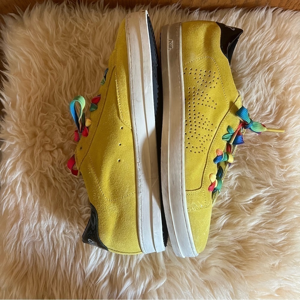 P449 John Yellow Suede Women’s Low Top Sneakers Sz-40 - Picture 7 of 8
